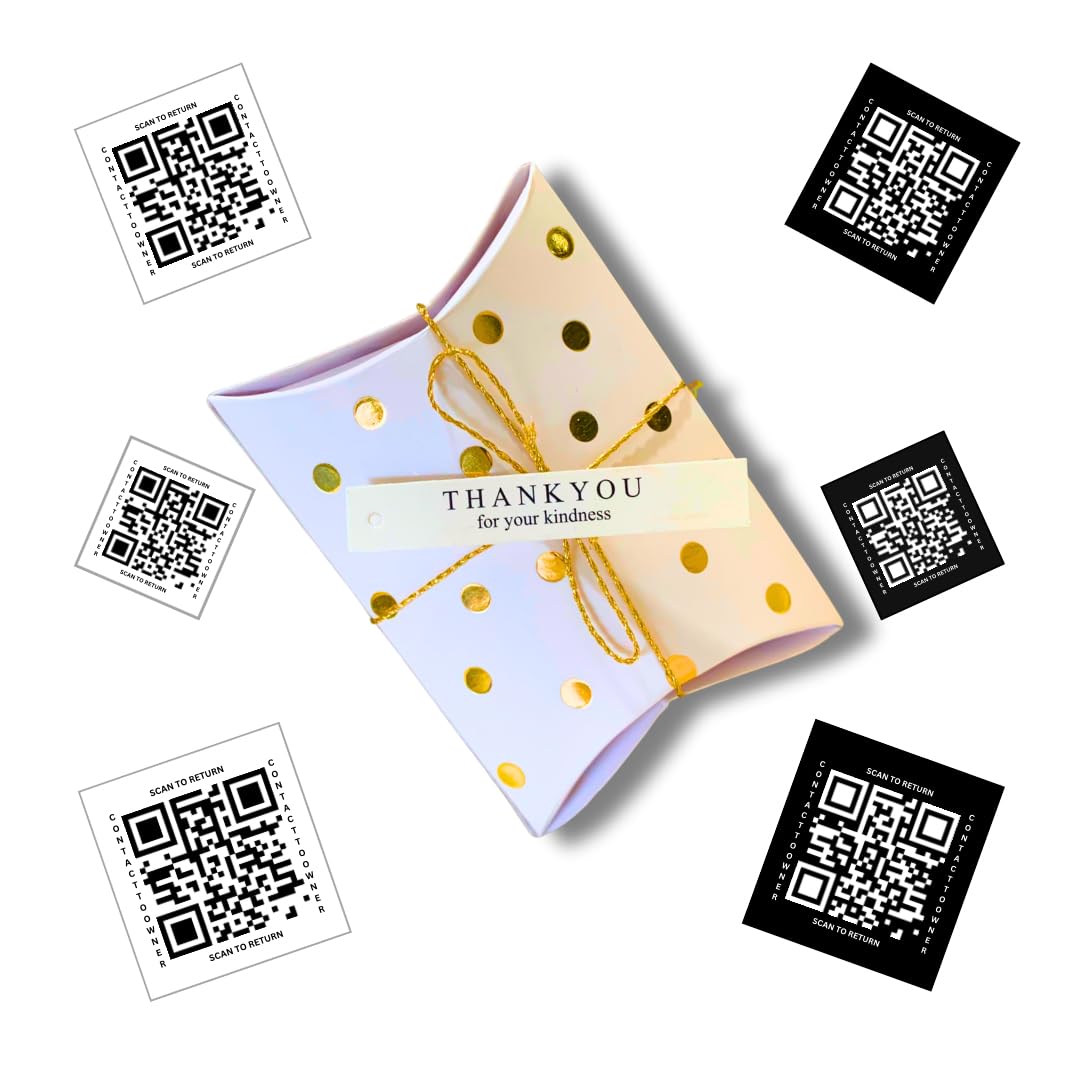 MeraQR Provides 24/7 Global Lost and Found Services Using Innovative QR Code | Includes 2 Small QR Stickers, 2 Medium QR Stickers and 2 Large QR Stickers for Personal Belongings.