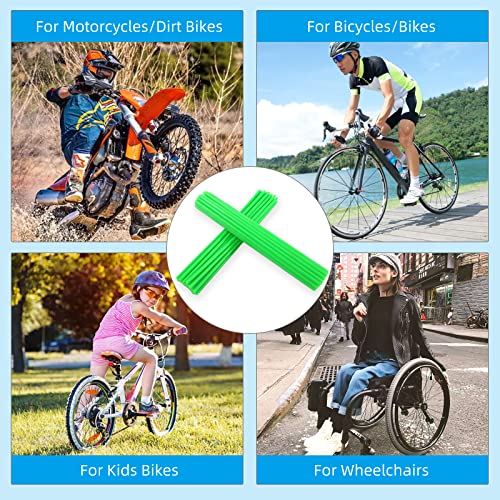 Image of Spoke Skins Spoke Covers: 8-21 inch Rims Protector & Decoration for Dirt Bike | Bike | Bicycle | Wheelchair | Motorcycle - 72Pcs