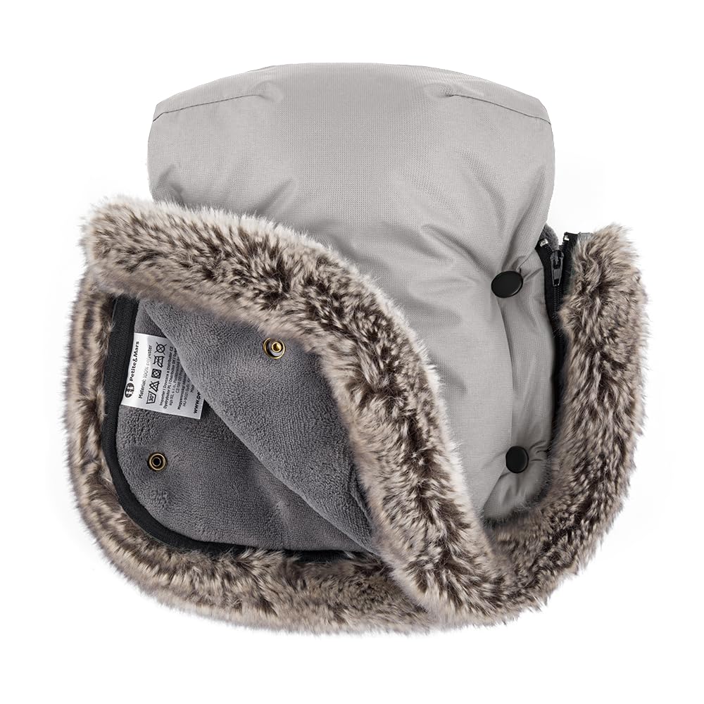 Petite&Mars Sacco nanna per passeggino Fusak 4v1 Arctic * Sacco nanna invernale per passeggino, passeggino e seggiolino auto * Warrm * Impermeabile * Antivento, Set doccia champagne, 78/110x48cm,