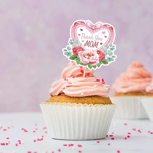 Miniatura 2 de 144 piezas de decoración para cupcakes para el Día de la Madre, Día de la Madre, agradecimiento, aperitivos, palillos de dientes, palillos de