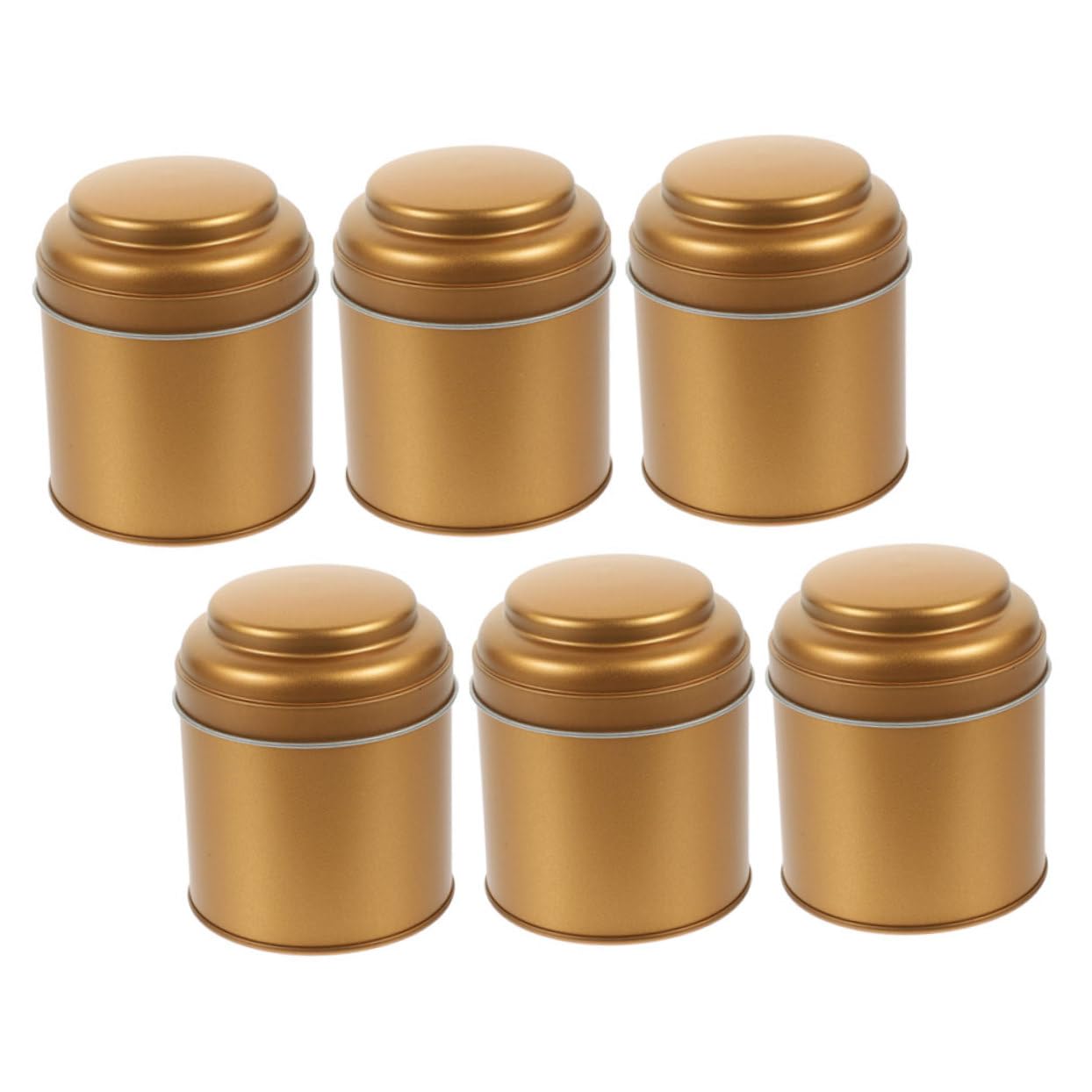 Teedosen Metallene Vorratsdosen 6 Stück mit Luftdichtem Deckel aus Weißblech Einfache Reinigung für Tee und Gewürze für Restaurant und Kaffeebar