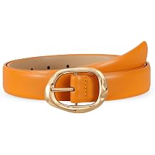 Women Leather Belt for Jeans Pants Ladies Casual Waist Belt Fashion Women Belt with Gold Buckle