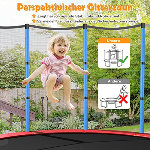 COSTWAY Ø140cm Gartentrampolin mit Sicherheitsnetz, Trampolin bis 45KG belastbar, Indoor-/Outdoortrampolin für Kinder ab… – Bild 3