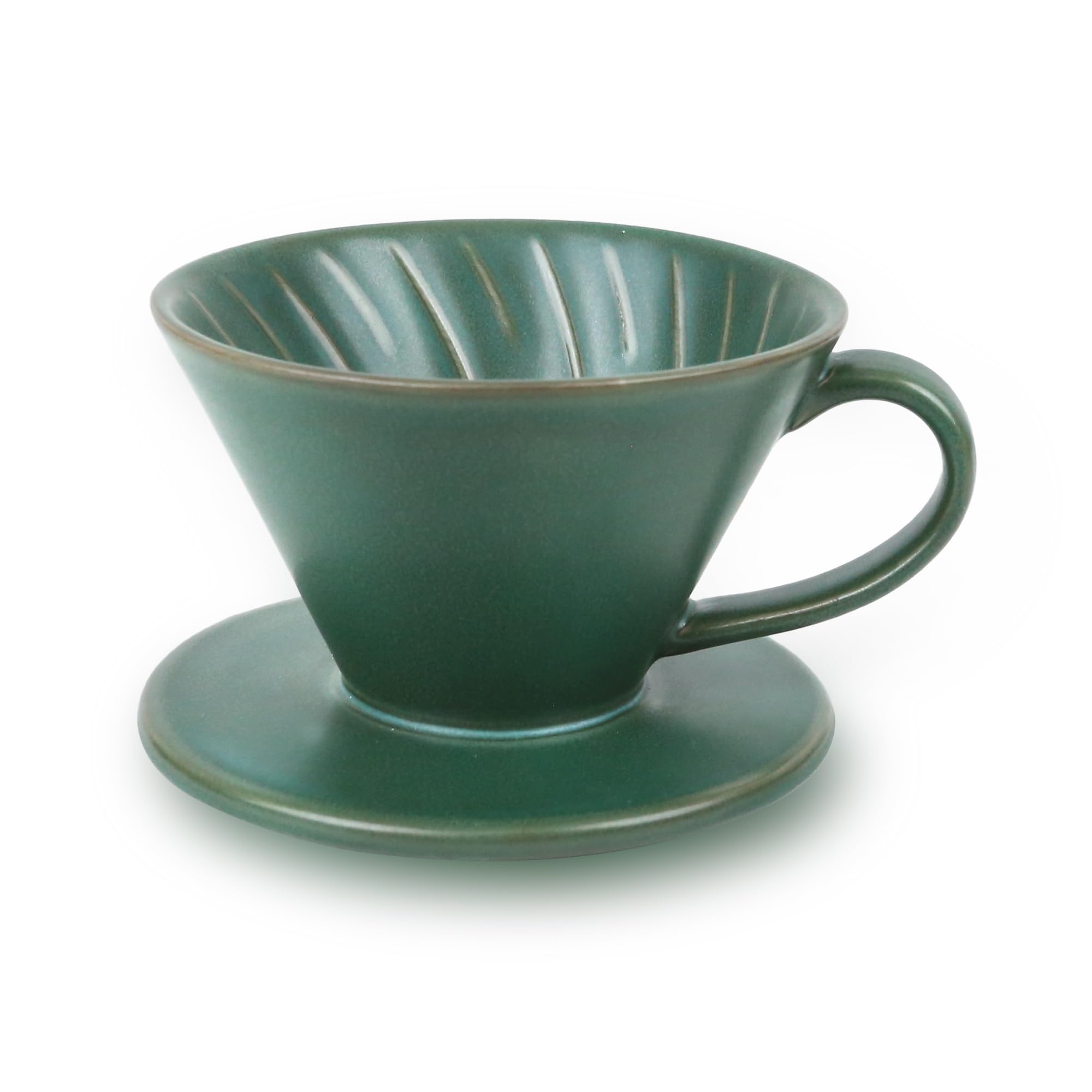 Keramik-Kaffeetropfer, tragbarer Kaffee-Tropfer, wiederverwendbarer Porzellan, zum Übergießen von Kaffee für Reisen, Zuhause, Büro (Olivgrün)