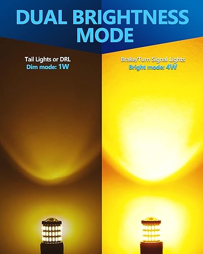 Miniatura 3 de Yorkim 7440 Bombilla LED ámbar 7443 ámbar bombilla LED ámbar, ultra brillante T20 Led 7440a bombilla LED W21W bombilla ámbar para luz de marcha