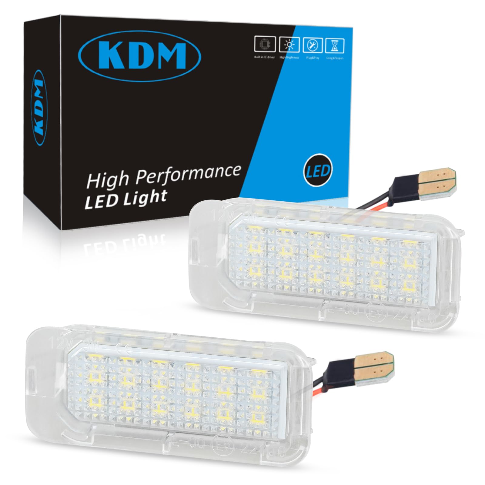 KDM LED License Number Plate Light Assembly Fit for Ford Explorer Expedition Fusion Escape Fiesta Expedition Lincoln MKC,Rear Bumper Tag Lamp Replacement 6000K Bright White,2Pack