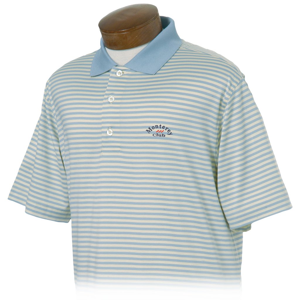 Monterey Club Men's Cotton Jersey Stripe Polo Shirt #1266