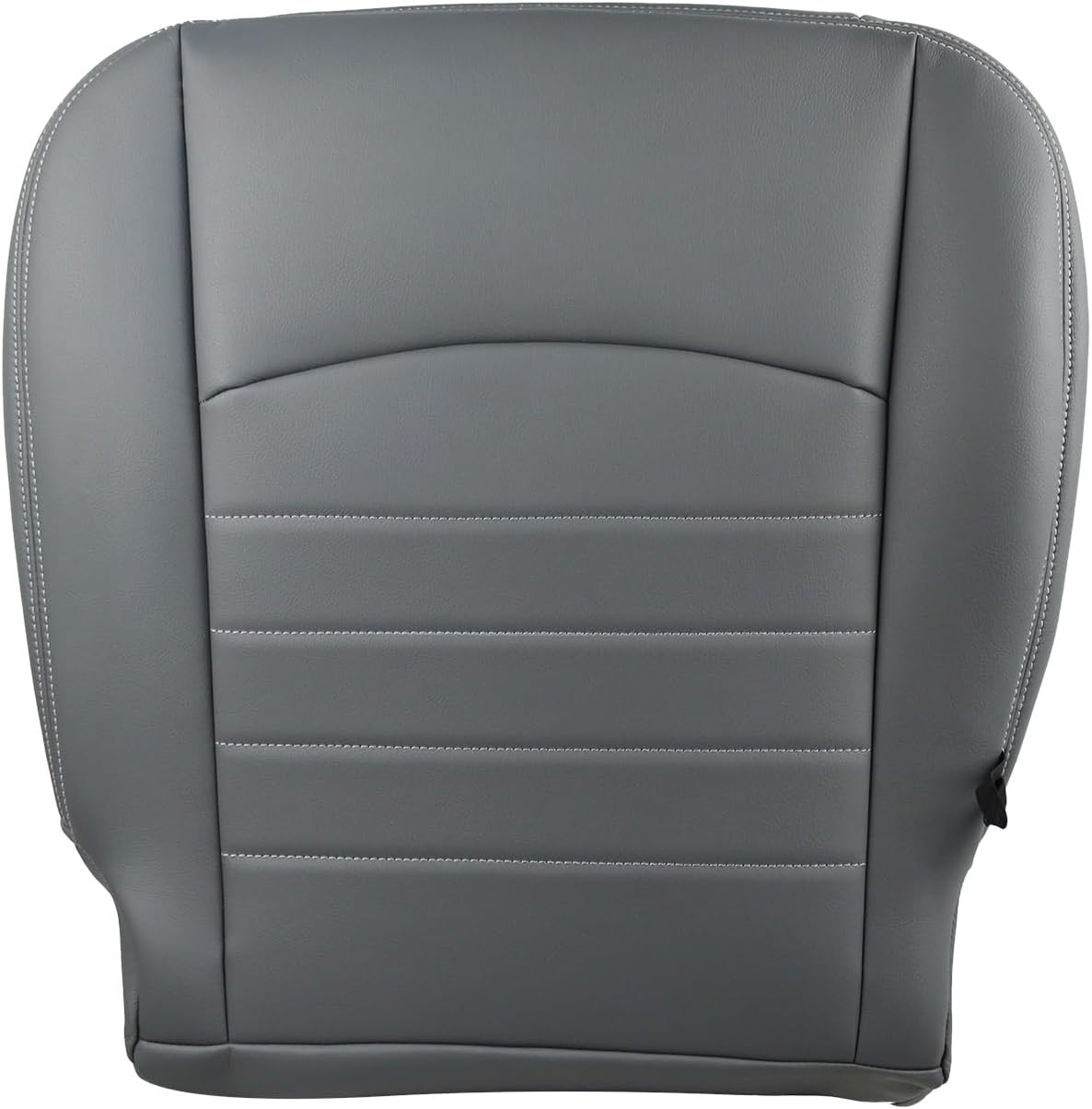 Front Bottom Seat Cover Leather |Compatible with 2013 2014 2015 2016 2017 2018 Dodge Ram 1500 2500 3500 4500 5500 Work Truck ST, OEM Replacement, Breathable, Gray, (Driver Bottom)