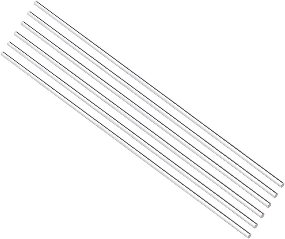 Sourcingmap Acrylic Round Rod,2mm Diameter 8 inch Length,Clear,Solid Plastic PMMA Bar Stick Acrylic Dowel Rods for DIY Crafts Lighting Fixture Handicraft 6pcs