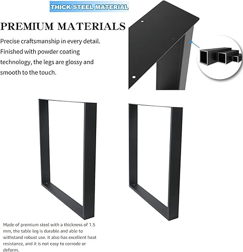 Miniatura 3 de Patas de metal para mesa de café, patas de 28 pulgadas, patas de muebles de oficina, patas de escritorio para computadora (28 x 36 pulgadas), 2