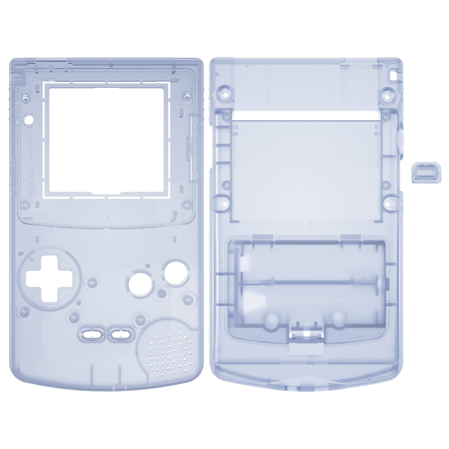 eXtremeRate Full Gehäuse&Tasten für Gameboy Color, DIY-Ersatz IPS Ready Upgraded Case Hülle für gbc OSD&Reguläres IPS&Standard-LCD(Clear Gletscher Blau&Weiß)-KEIN Konsole&Bildschirm