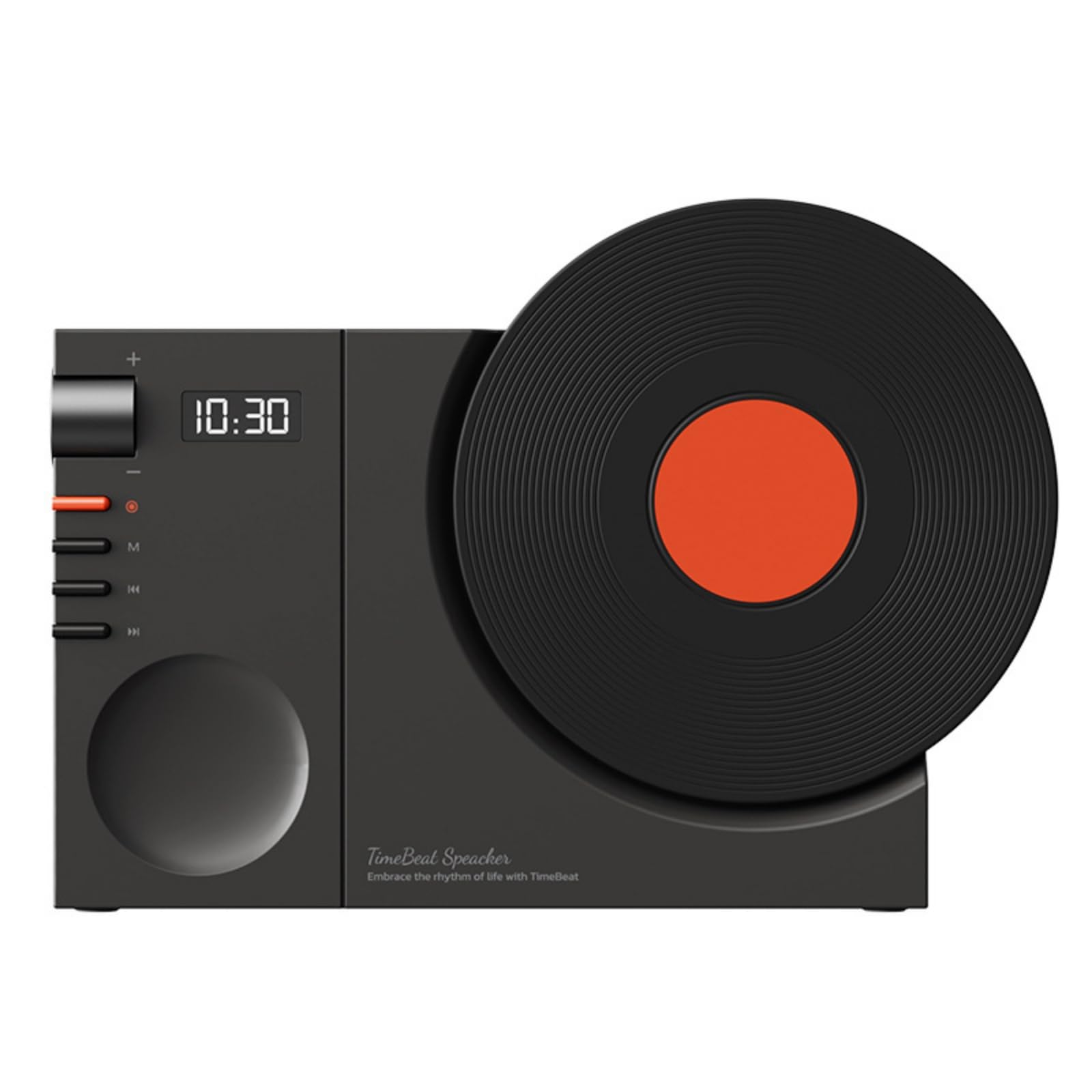 F Fityle Tocadiscos Reproductor de Audio Altavoz Bluetooth Reloj Despertador Portátil con Diseño Retro y Batería Recargable Adecuado para de Noche Estudio Hogar Oficina, Negro