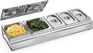 Onlyfire Pizza Topping Station, Stainless Steel Condiment Seasoning Cont...
