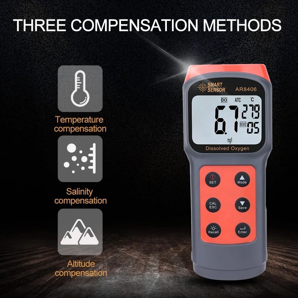 Medidor Digital de oxígeno disuelto Probador de Calidad del Agua DO Tester 0-30 MG/L Rango de medición Detector de Contenido de oxígeno