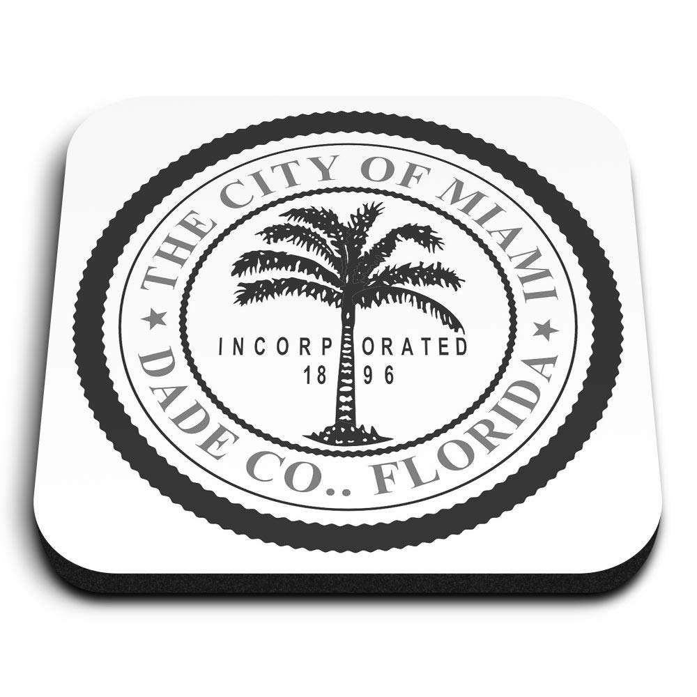 Destination Vinyl Ltd Multicolor 1 X Square Mdf Fridge Magnet - City Miami Florida America Usa Travel 40756