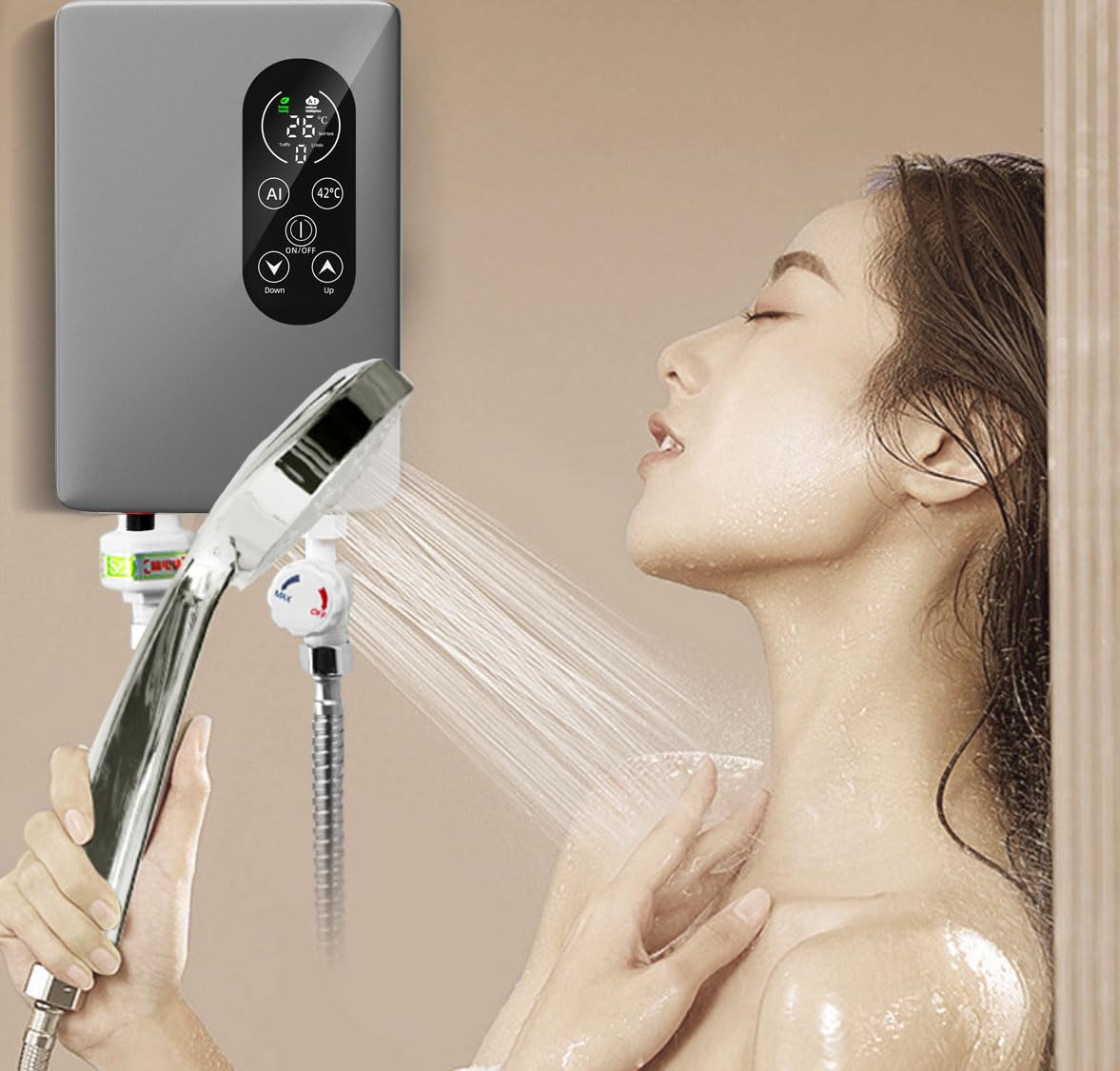 Scaldabagno elettrico istantaneo doccia doccia elettrica senza serbatoio Rubinetto dell'acqua calda Cucina Bagno Scaldabagno Istantaneo Rubinetto
