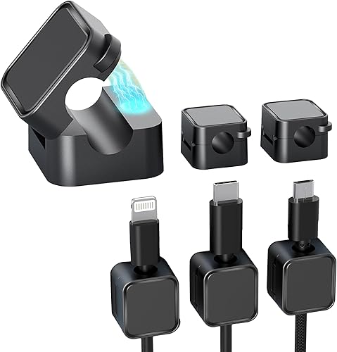 Miniatura 1 de Paquete de 6 organizadores de cables, clip magnético para cables, organizador de cables de escritorio, organizador de cables magnético perfectamente
