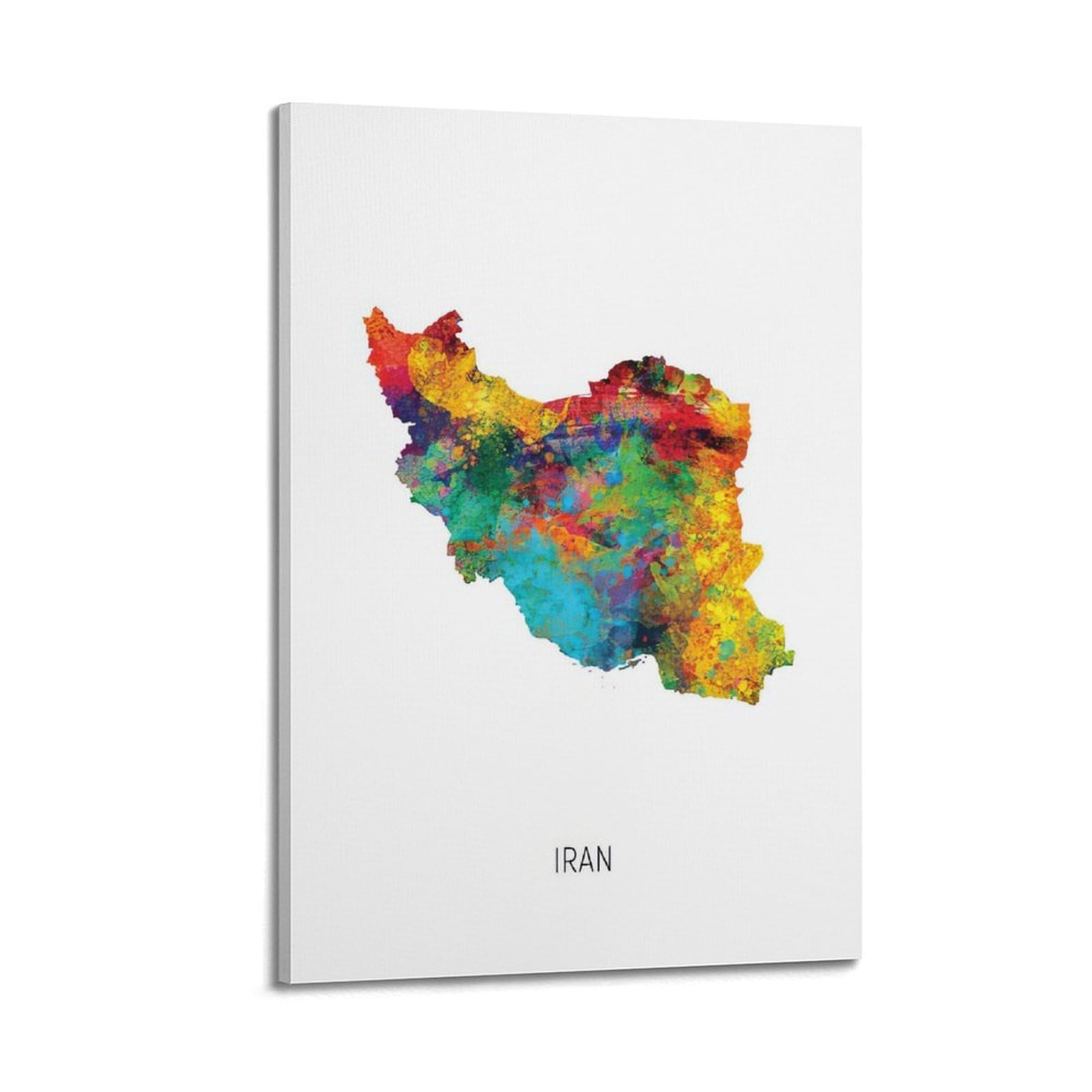 MJZLQN Map Poster Of Iran With Watercolor Poster Decorative Painting Canvas Wall Posters And Art Picture Print Modern Family Bedroom Decor Posters 08x12inch(20x30cm)