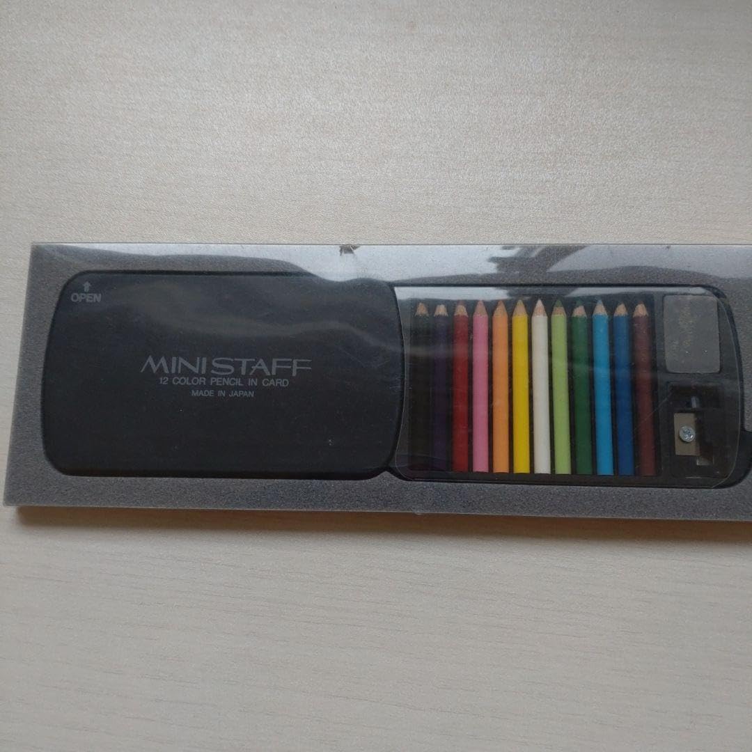 Amazon | レトロ80年代 当時物 コンパクト文房具セット&カード色鉛筆12