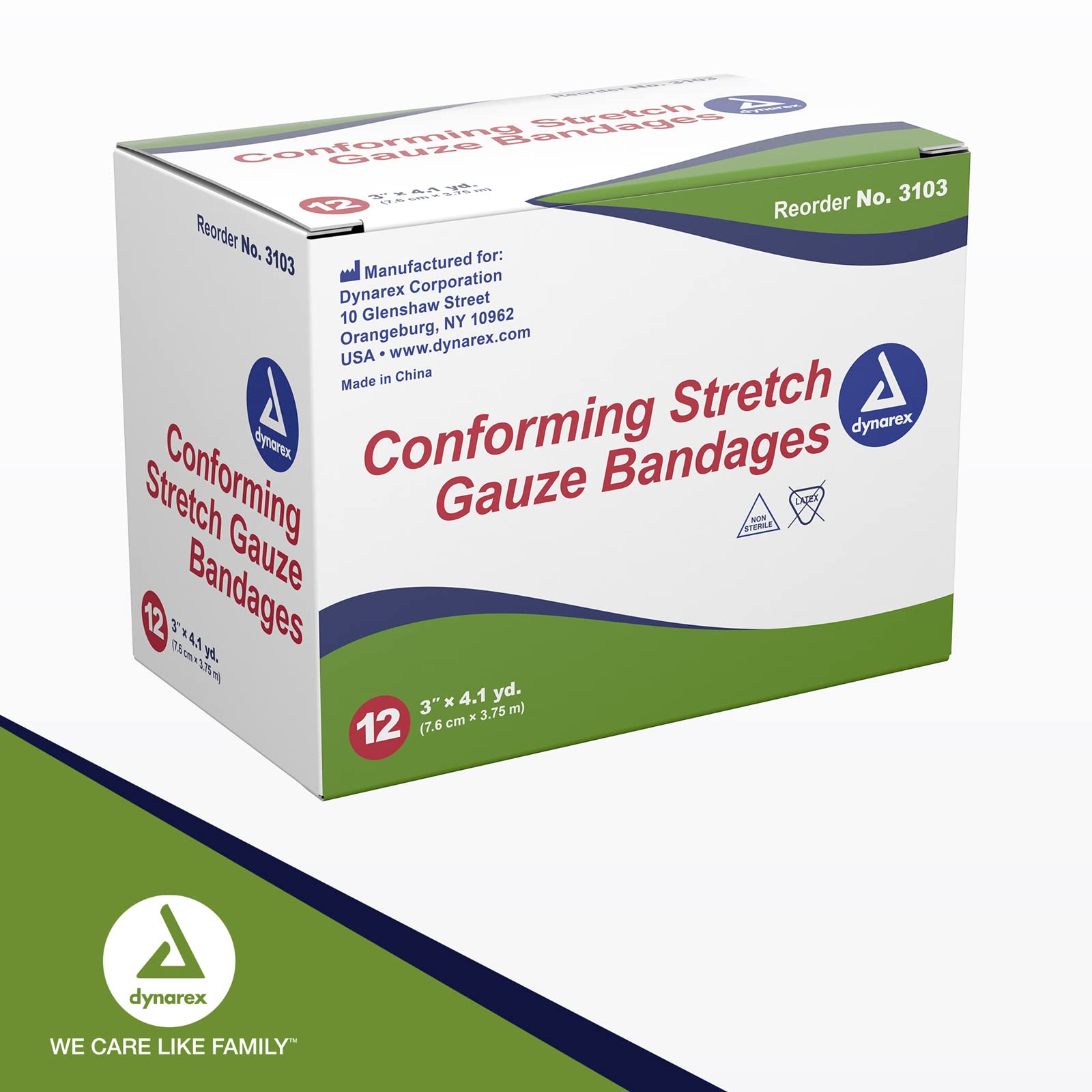 Dynarex Stretch Gauze Bandages, 3" x 4.1 yds, Non-Sterile & Latex-Free, Wound Care in Medical and Home Environments, 1 Box of 12 Dynarex Bandages — Amazon image 7