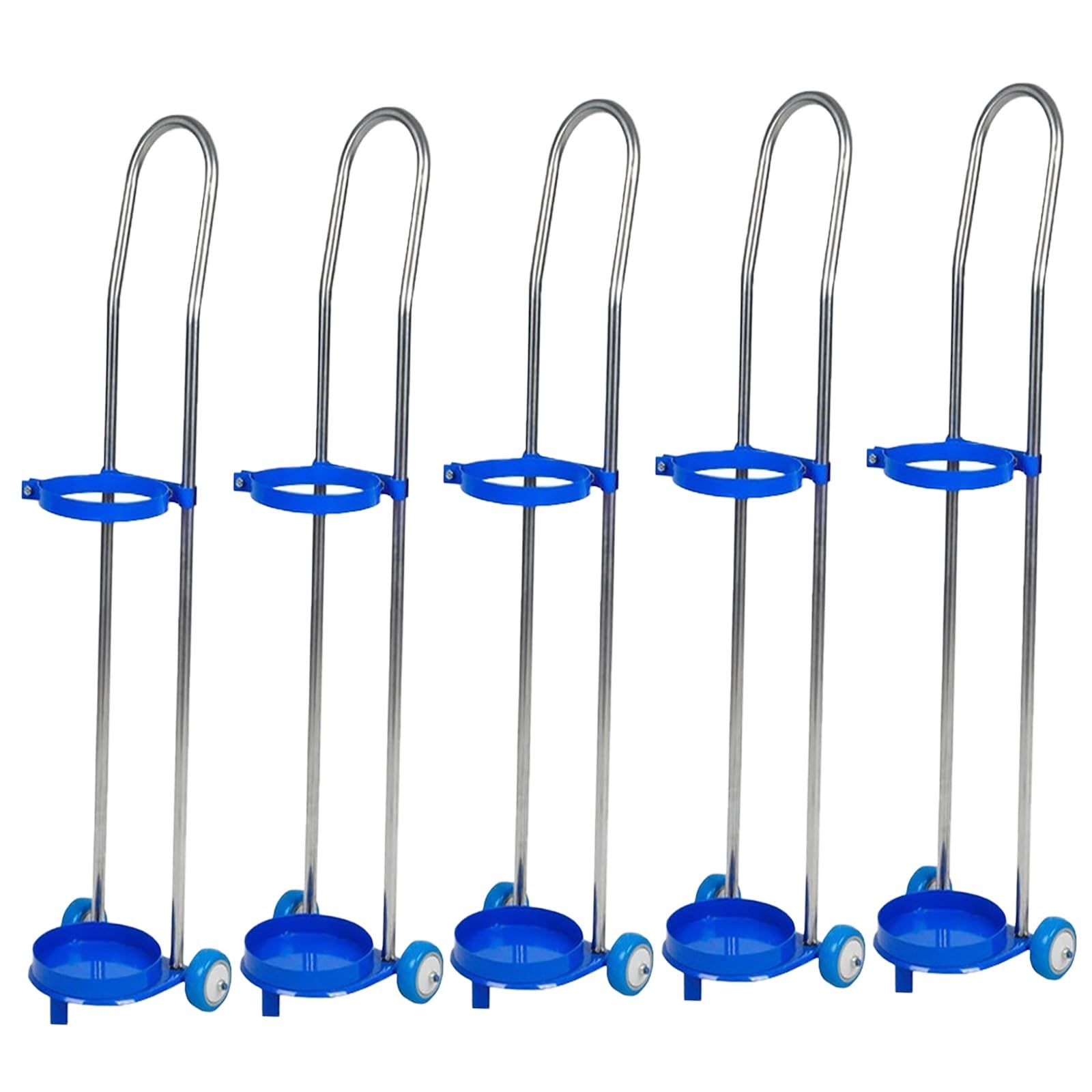 SWENEEN 1 2 3 4 5 Pack Oxygen Tank Cart On Wheels For Traveling,Nitrogen/Hydrogen/Helium/Acetylene Single Cylinder Trolley,Portable Gas Tank Storage Rack Dolly,5pcs-15L 95cm(37 2/5")