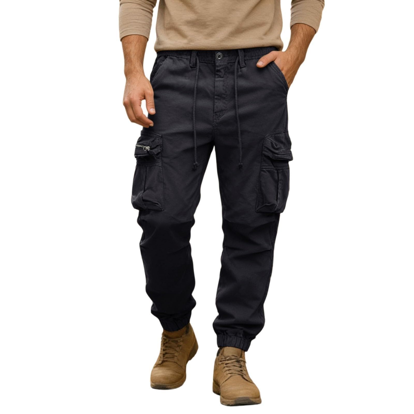 YRxUIAI Pantalon de randonnée pour homme - Léger - Cargo - Pantalon de travail tactique - Pantalon de marche décontracté et respirant avec poches