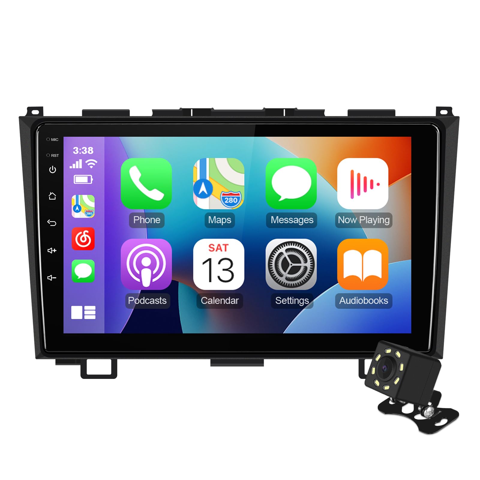 9-Inch IPS Touchscreen Android 10 Car Stereo for Honda CR-V 2007-2011 with Wireless CarPlay & Android Auto 2+32GB Car Radio, Support GPS, WiFi, Bluetooth, FM Radio, Backup Camera, SWC, Dual USB, AUX