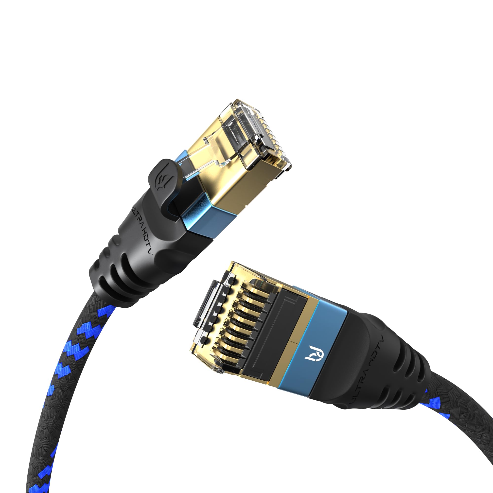 Ultra HDTV Cavo di rete CAT 8.1-2 metri, cavo LAN 40 Gbps, cavo patch Gigabit RJ45 Ethernet, protezione antipiega, rivestimento in nylon con fibra ottica 40.000 Mbit