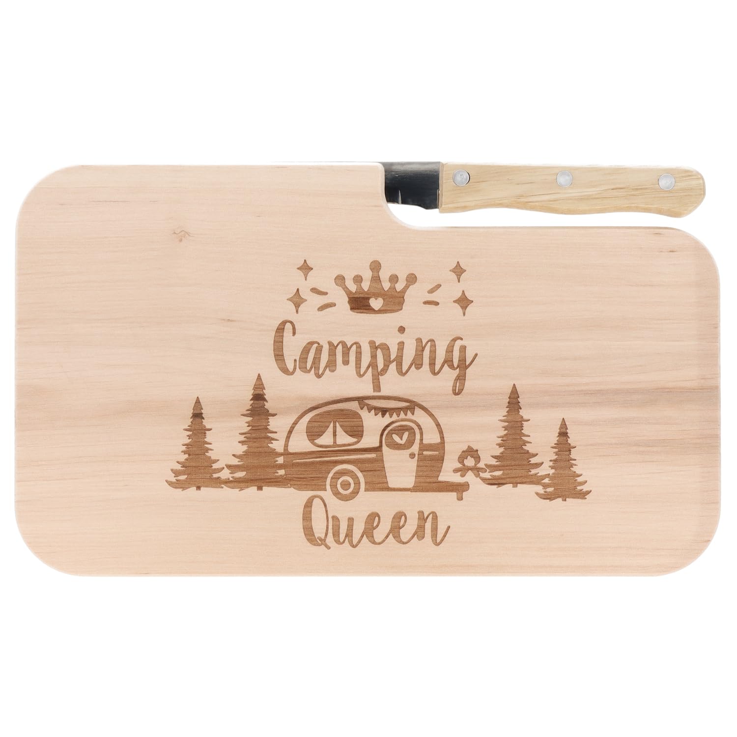 Planche à pain avec gravure et couteau pour cadeau de camping extérieur
