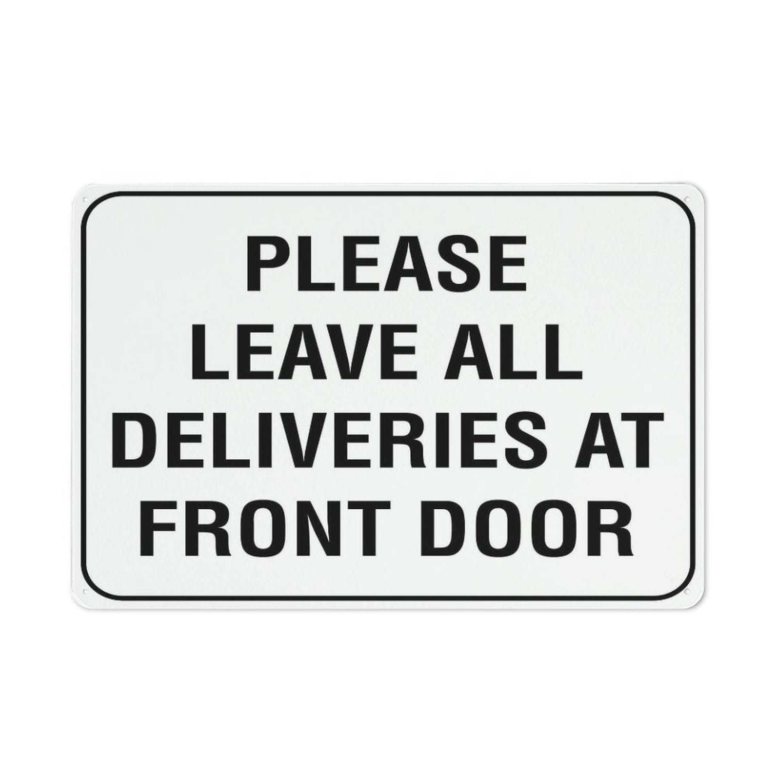 Xewazd A2016 Street Sign Please Leave All Deliveries At Front Door 8"X12" Rust-Resistant Aluminum Sign - Indoor & Outdoor Use For Fence & Yard