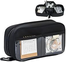 JEYORZY 1 pcs Estuche Escolar, Estuche Escolar Grande Capacidad Estuche, Neceser Maquillaje para Niñas, Estuche de Lápices Organizador de Papeleria Bolsa de Lápiz Maquillaje para Adolescentes, Negro