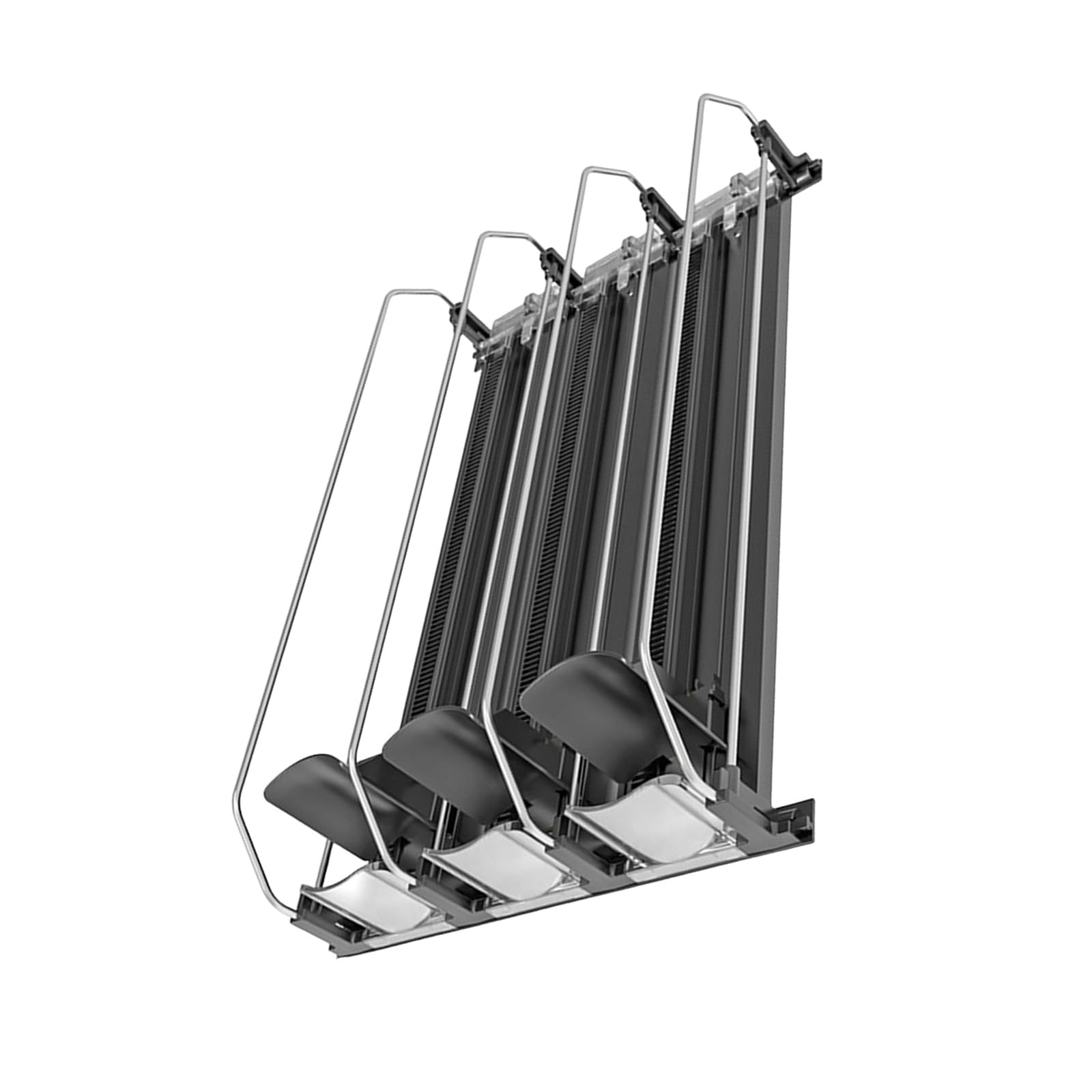 Organizador de estantes para latas de refrigerador con riel de Empuje de 12.2 Pulgadas con Resorte para Acceso y exhibición ordenados de Bebidas