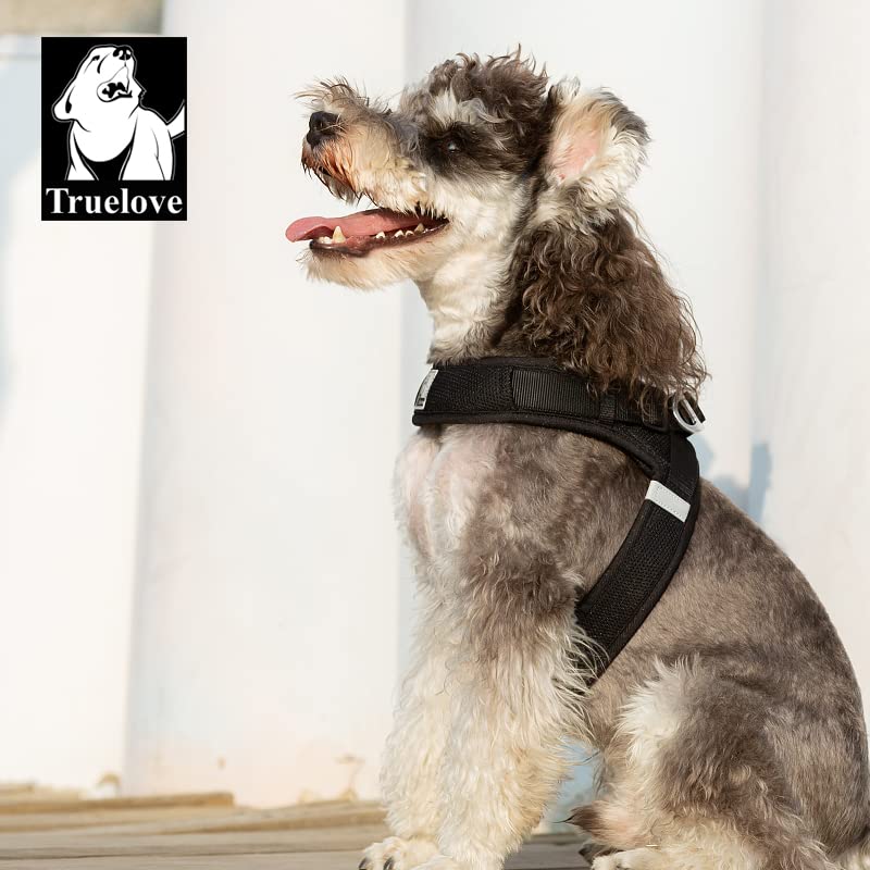 WINHYEPET Truelove Dog Harness Soft Mesh Reflective Breathable Step-In Dog Harness,Easy Adjustment Harness with Safety Buckle for Extra Small and Small Dogs Vest Harness TLH3013(Black,M) - Image 4