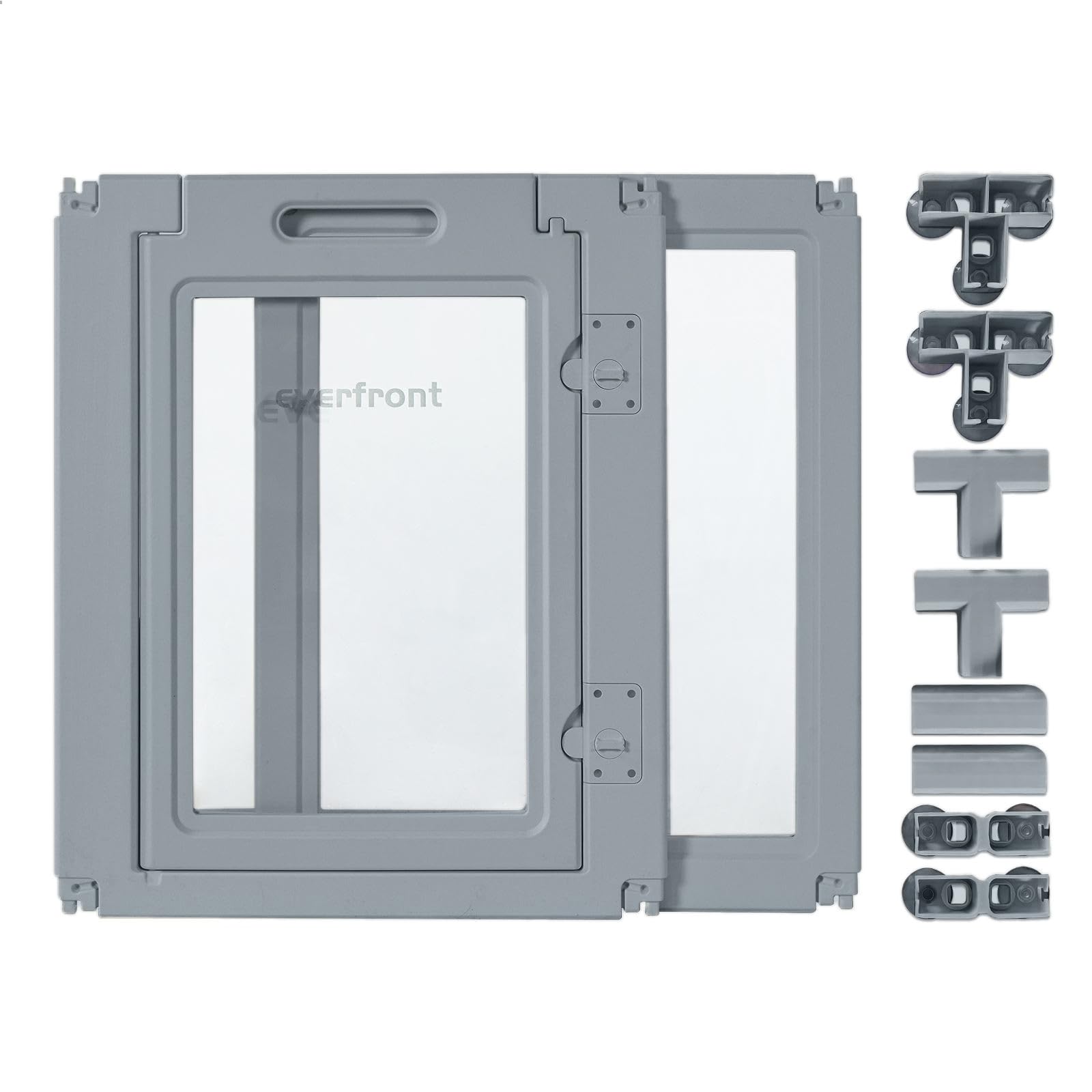 30" H Extension Kit 1 Gate + 1 Panel, T-Buckles for Compartment, Expandable Clear Dog Play Pen Acrylic Dog Playpen Indoor,for Puppy Cat Bunny Small &amp; Medium Dogs