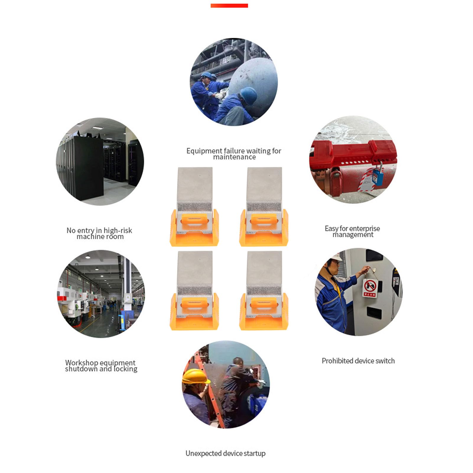 Lockout Tagout Device, 4 Pieces Electrical Equipment Locks Erosion Compact Design for Energy Isolation Application