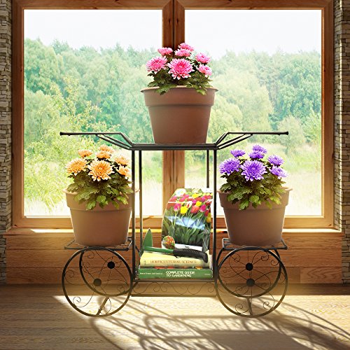 Sorbus® Garden Cart Stand & Flower Pot Plant Holder Display Rack, 6 Tiers, Parisian Style - Perfect For Home, Garden, Patio (Bronze) #TOP3