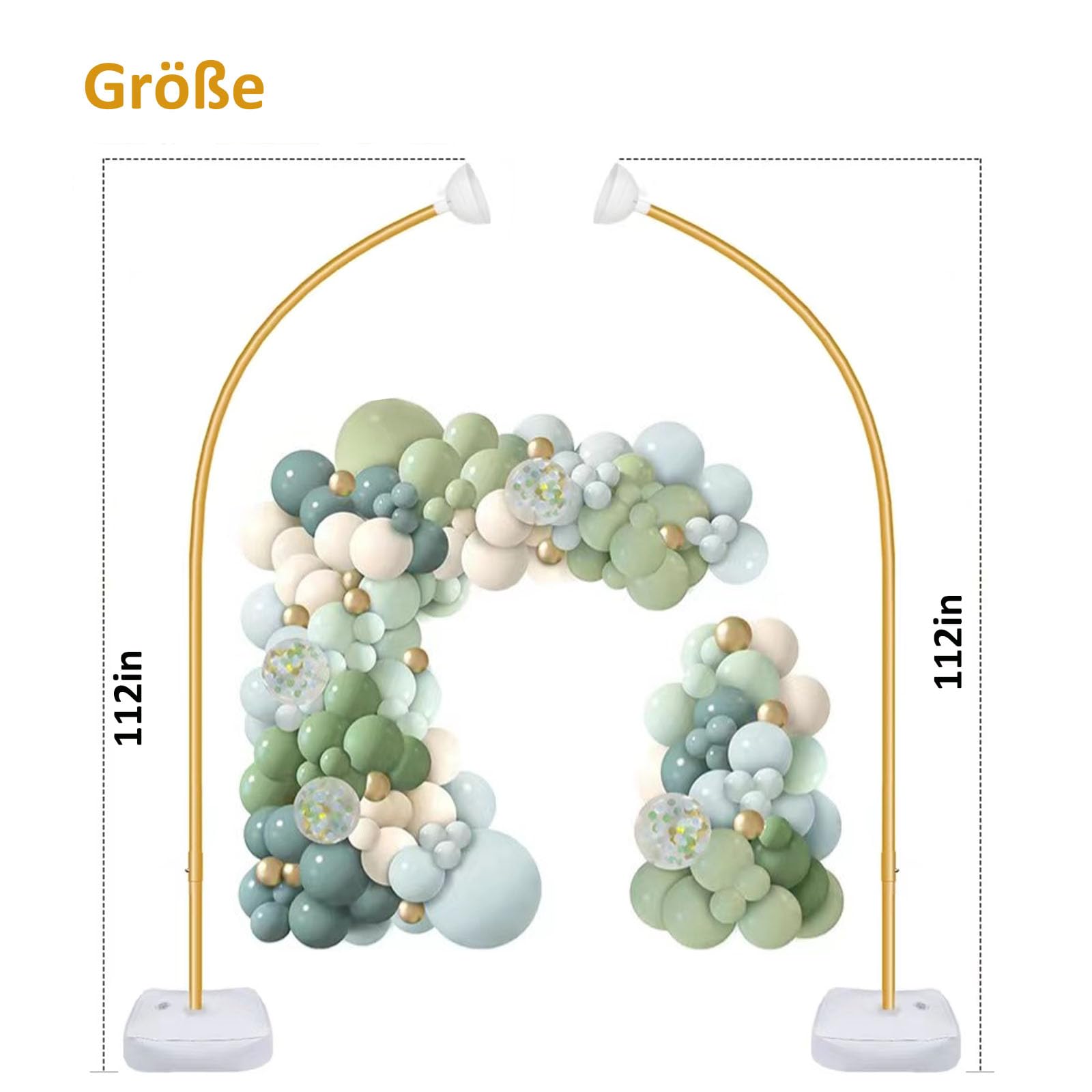 Kit di supporto per palloncini, supporto per palloncini regolabile, per matrimoni, lauree, compleanno (2,5 + 2,5 m)