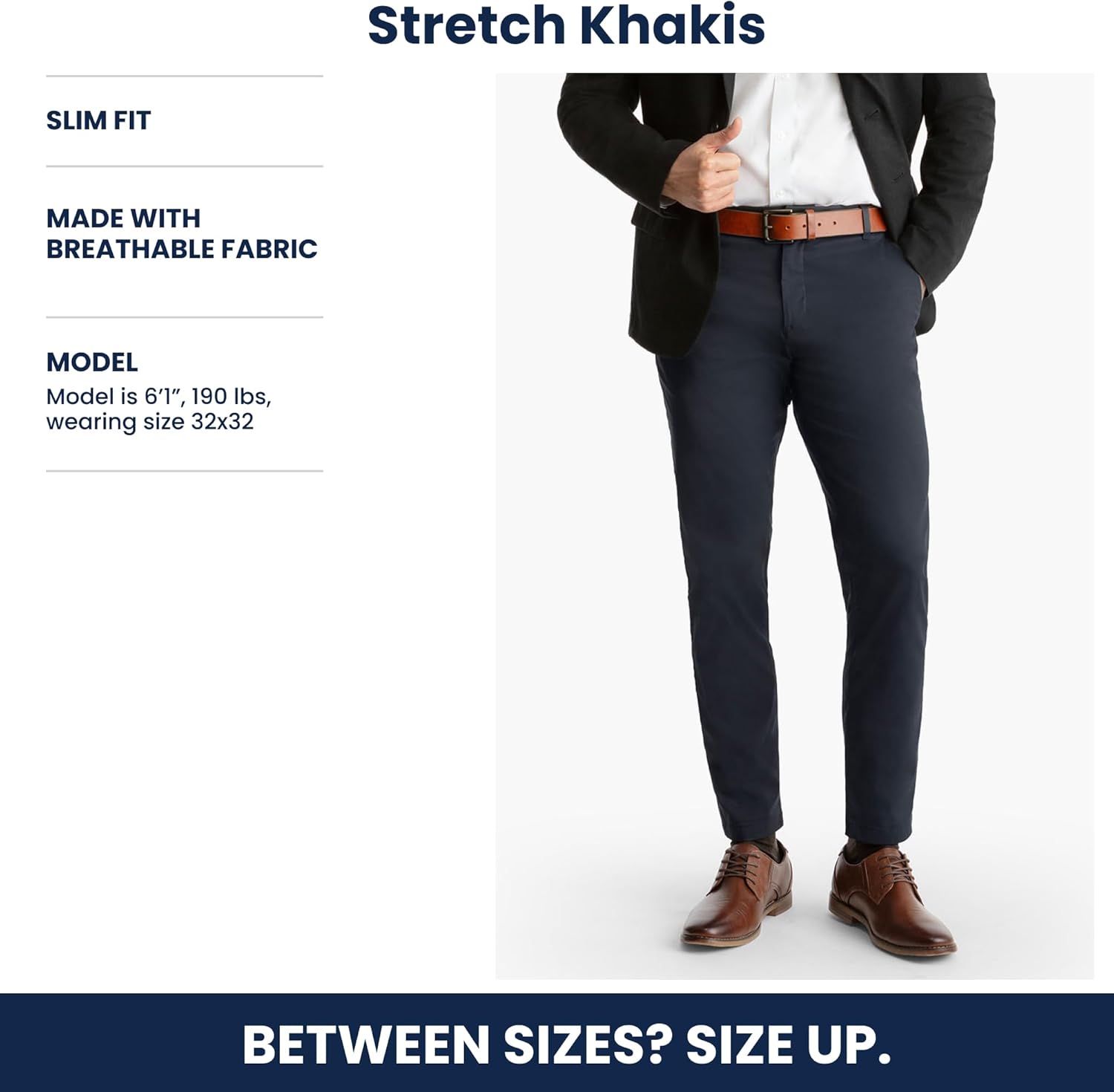 birddogs Men’s Stretch Khaki Pants – Slim Fit, Cooling Athletic Dress Pants with Zipper Pockets for Work, Golf & Travel - Image 4