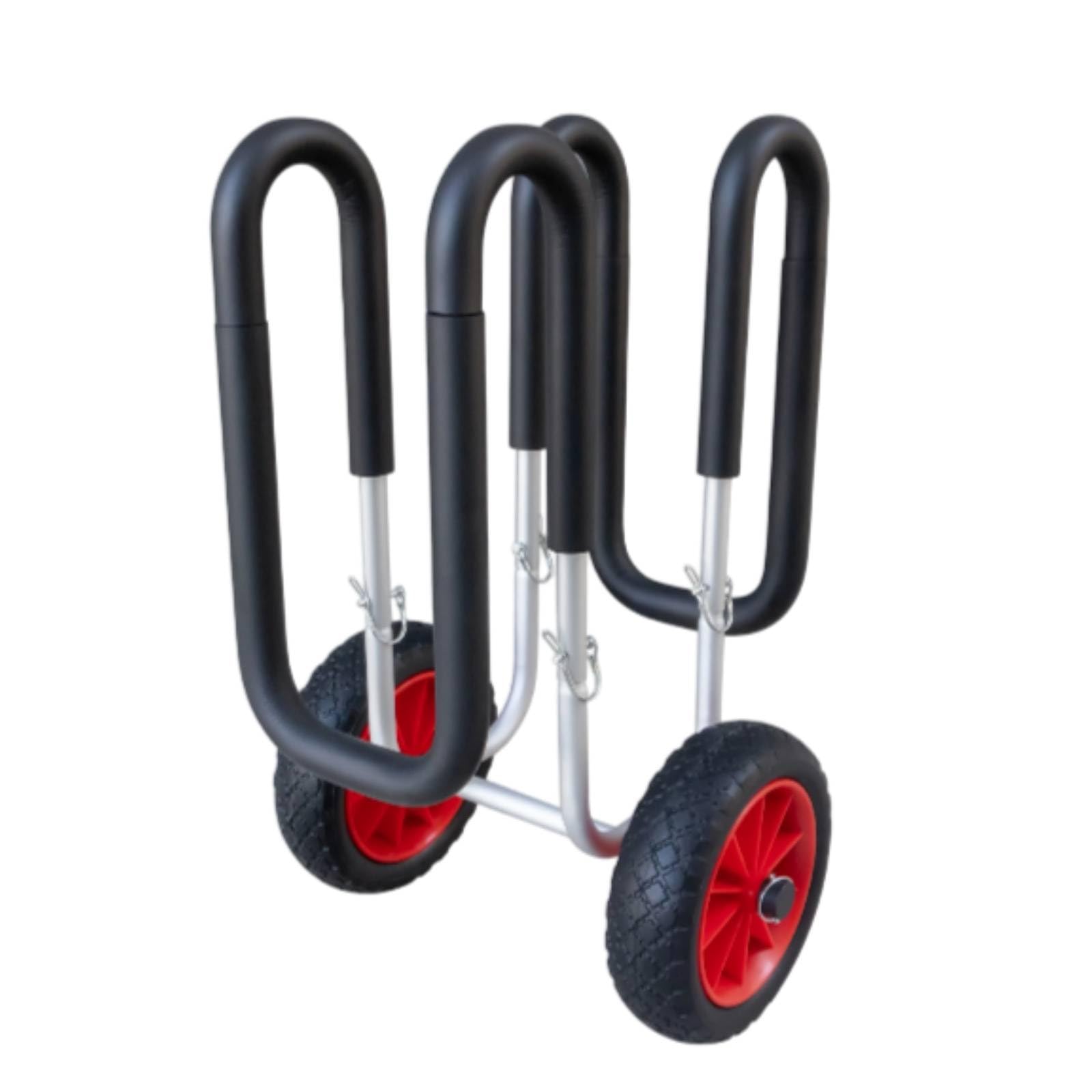 Baoblaze Remolque para Kayak Carro de Transporte Carrito Plegable Soporte Portátil Estructura de Aleación de Aluminio y Ruedas de Espuma Adecuado para Playa Lago Deportes Acuáticos