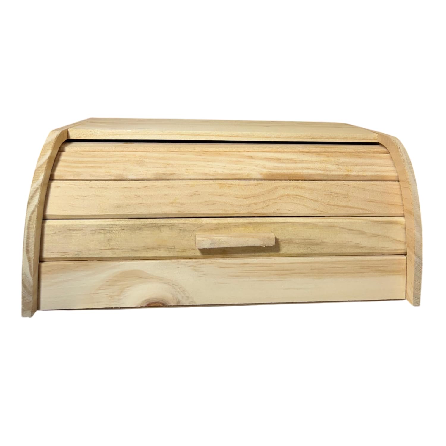 KROWN - Panera de Madera con Tapa Corredera, Caja para Pan y Bollería, Diseño Natural, 35 x 24,5 x 15 cm