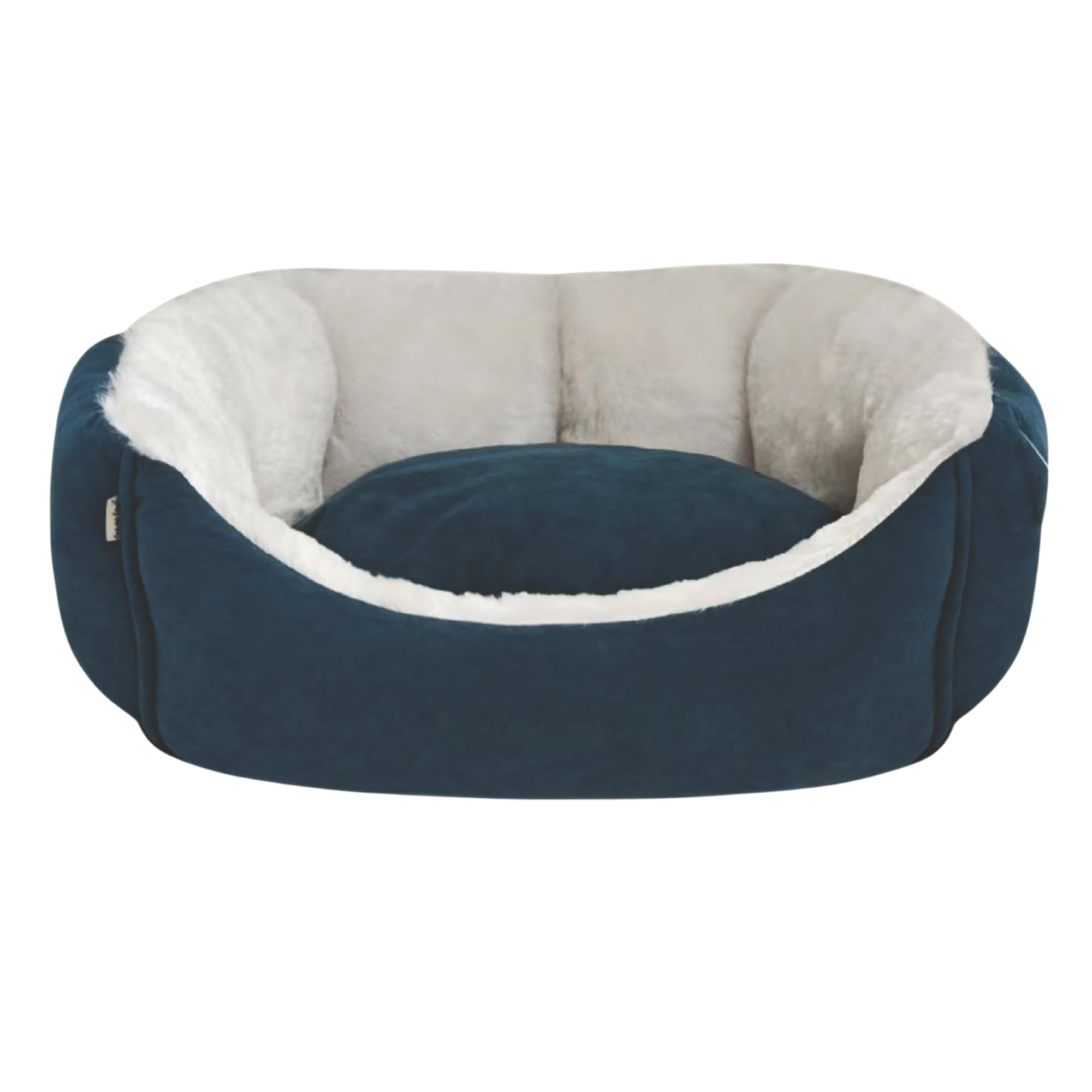 Dream Paws Dog Bed, Super Soft Rectangle Fleece Bed, Warm Plush Lined Warm Cosy Pet Bed with Anti-Skid Bottom, Anti-Anxiety, Machine Washable, Blue, Large, 70x60x20cm