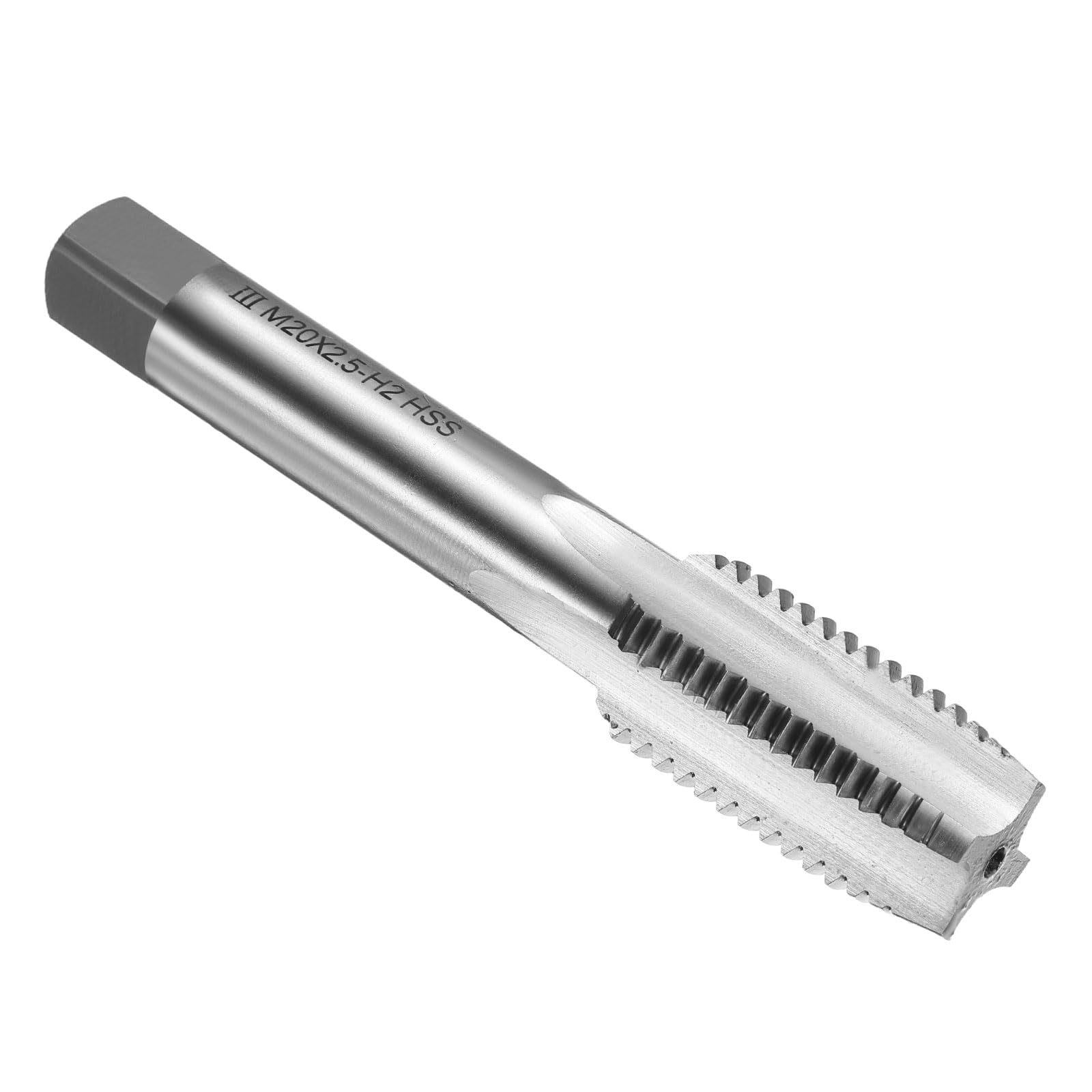 sourcing map Hand Bottom Tap M20 x 2.5 H2 Metric Thread Bottoming Style Threading Taps High Speed Steel HSS6542 Straight Flutes Screw Tapping Tool