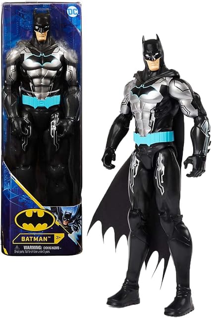 DC Comics Batman 12-inch Bat-Tech Action Figure (Black/Blue Suit), for Kids Aged 3 and up