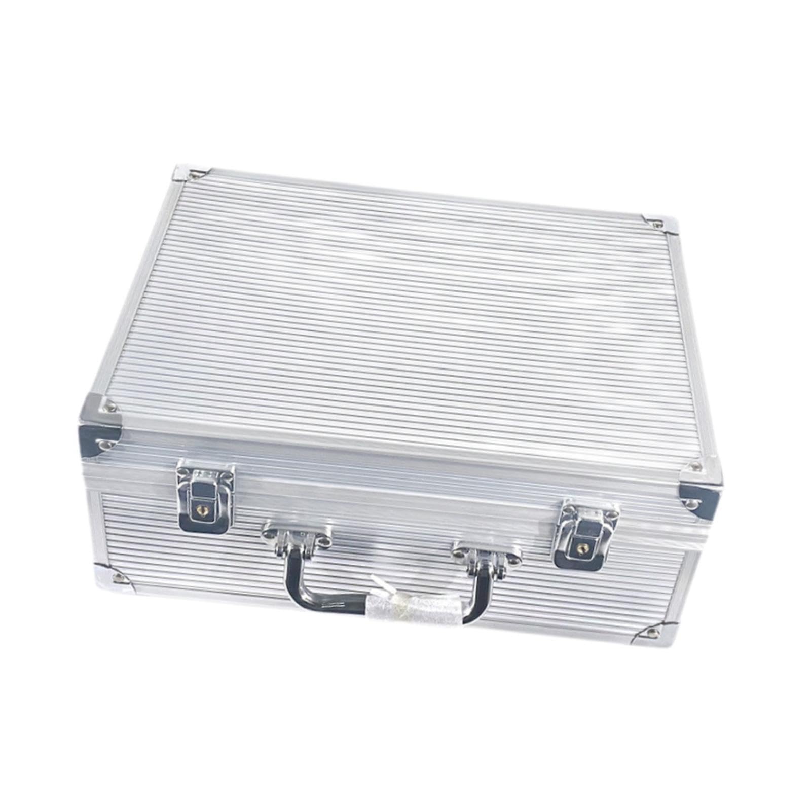 Aluminum Storage Case Home Lightweight Sturdy Multipurpose Lockable Suitcase Silvery-image-14