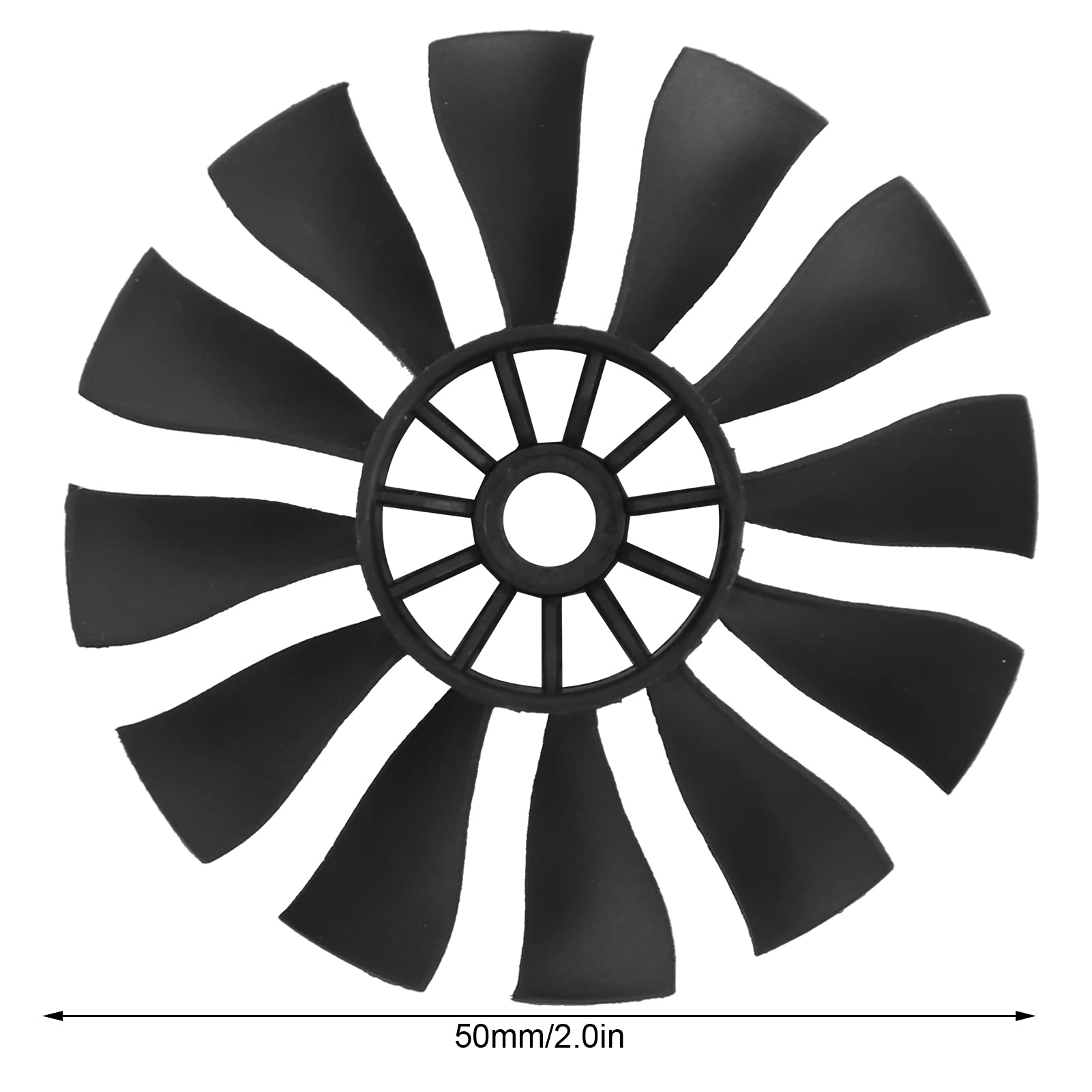 RC Ducted Fan Blade, 50mm/2.0in 12 Blades Propeller Stable Mini Ducted Fan for RC Model EDF Jet Airplane Aircraft RC Planes (Forward) - Image 2