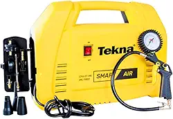 Tekna - Compressor de Ar Portátil CP6.0T-1MK 1,5HP 127V – Ar Direto, 6 PCM de Vazão, Isento de Óleo, 116 Libras/pol² com Kit de Acessórios e Mangueira