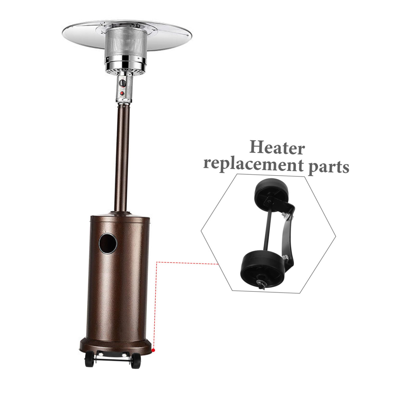 Heizungsriemenscheibe Terrassenheizer tauschen Austausch der Terrassenheizungsräder heated rollers heatedrollers Outdoor-Heizung Wasserkocher ersatzteile für terrassenheizstrahler
