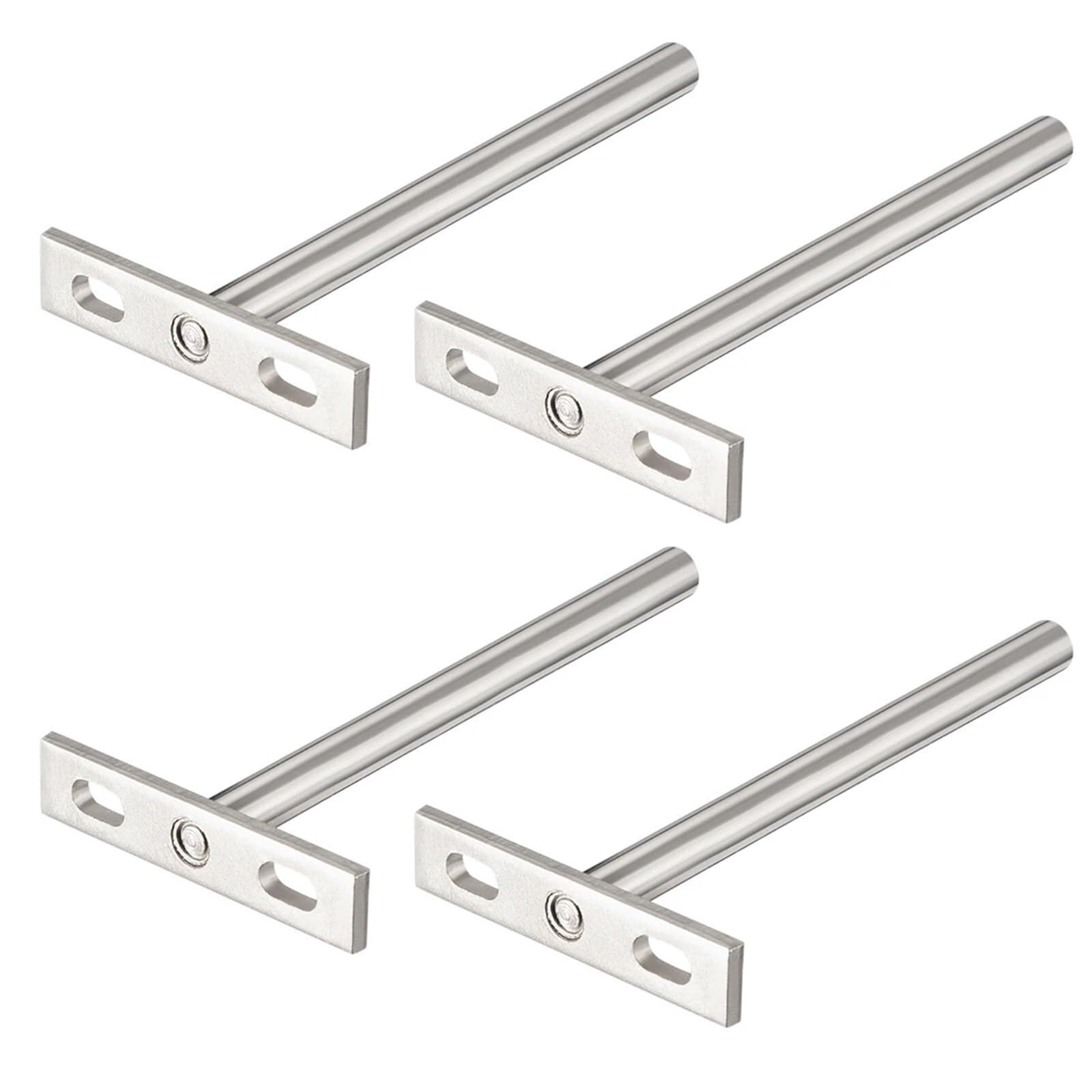 Juaksqzyi Silver 4Pcs Floating Shelf Bracket Hidden Wall Mounted Shelf Supports Blind Supports, For Furniture Reinforcement