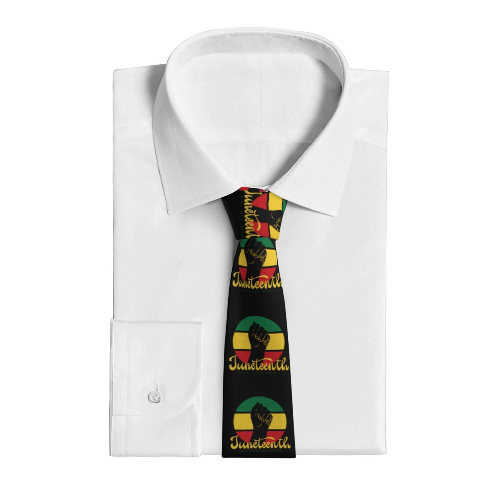 KEOUiP Juneteenth African American Freedom Black History June 19 Ties for Men Business Neck Ties Fashion Neckwear Novelty Casual Neckties Festival Outfits Accessory