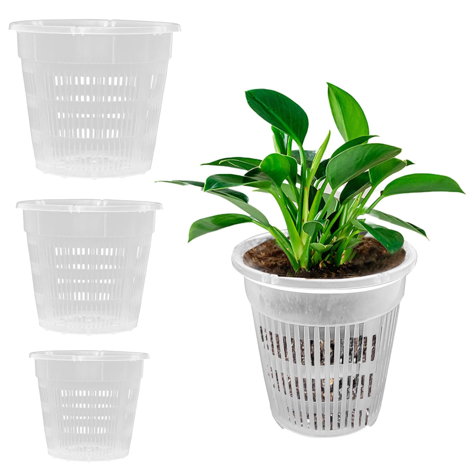 Wortelcontrole Transparante bloempotten met lade Plastic plantenpotten Ademende kinderkamerpotten voor het planten van orchideeën Tuinbenodigdheden  15